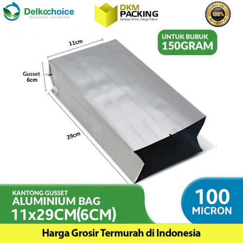 [EZO.9200547] Kemasan Alumunium Foil Central Sealing Gusset Bag Delkochoice 11x29CM