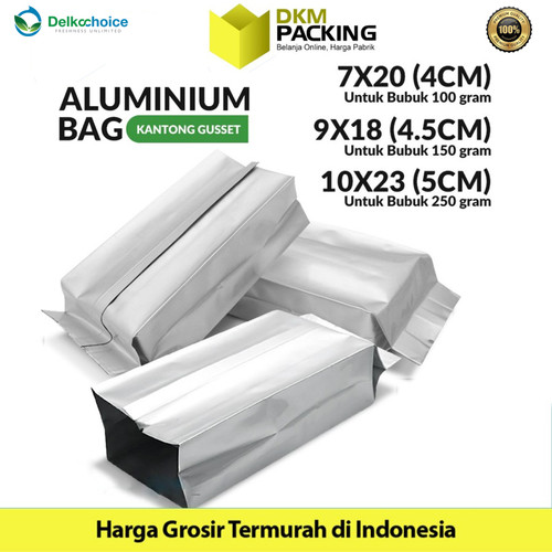 [EZO.9200552] Kantong Kemasan Alumunium Foil Central Sealing Gusset Bag Delkochoice