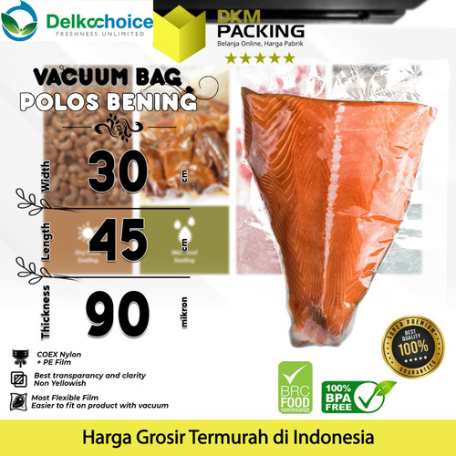 [EZO.9200558] Plastik Vacuum Bag POLOS 30x45cm DELKOCHOICE TEBAL Sealer Makanan