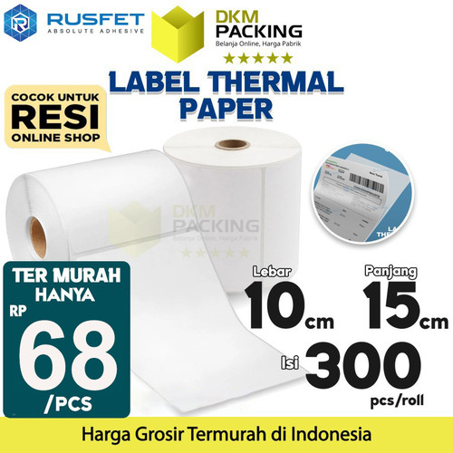 [EZO.9200562] Stiker Label Thermal Paper A6 10x15mm 100x150 cm Sticker Barcode Resi