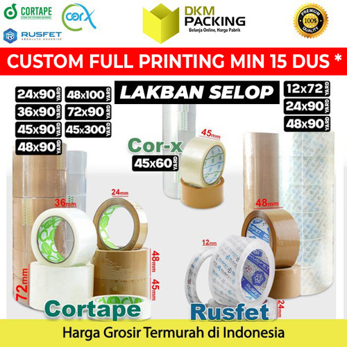 [EZO.9200570] Lakban Bening Coklat Isolasi Solatip OPP Tape Plakban TERMURAH / SELOP