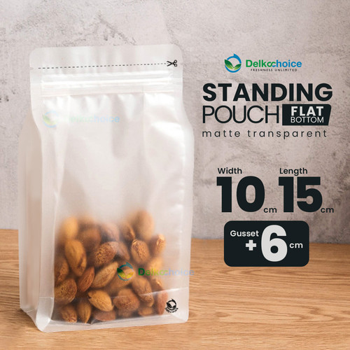 [EZO.9200582] Coffe Bag Kemasan FLAT BOTTOM Biji Bubuk Standing Pouch DELKOCHOICE