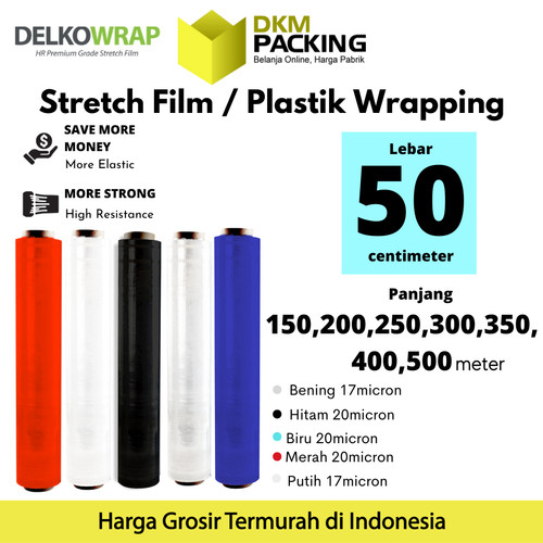 [EZO.9200584] Plastik Wraping Stretch Film 50cm Wrapping DELKOWRAP BENING / SATUAN