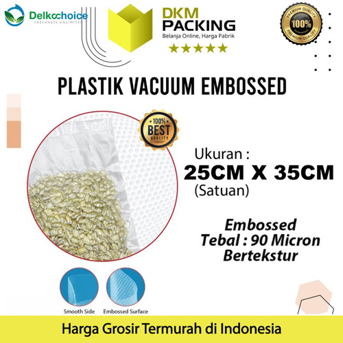 [EZO.9200596] Vacuum Bag Makanan 25x35cm EMBOSS Plastik Vakum BINTIK DELKOCHOICE