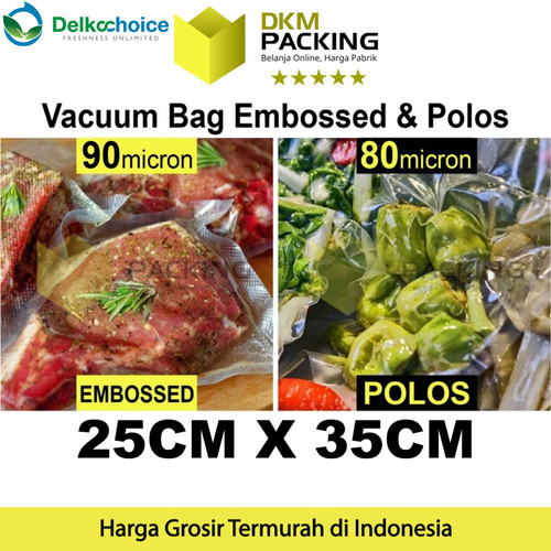 [EZO.9200597] Plastik Vacuum Bag 25x35cm POLOS / EMBOSS Vacum Vakum Sealer /SATUAN