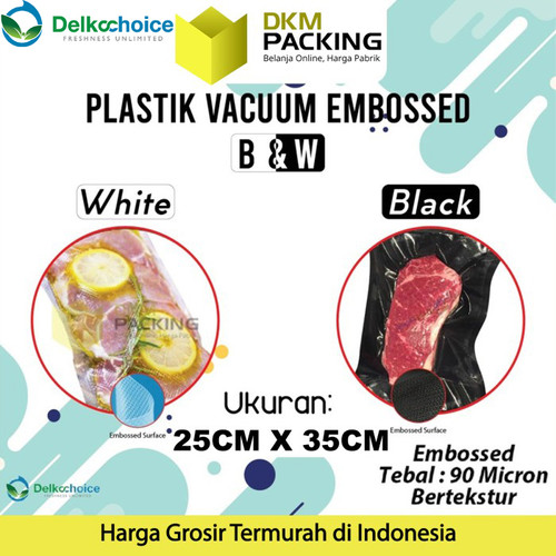 [EZO.9200601] Vacuum Bag Makanan EMBOSS 25x35cm Plastik Vakum BINTIK PREMIUM MURAH