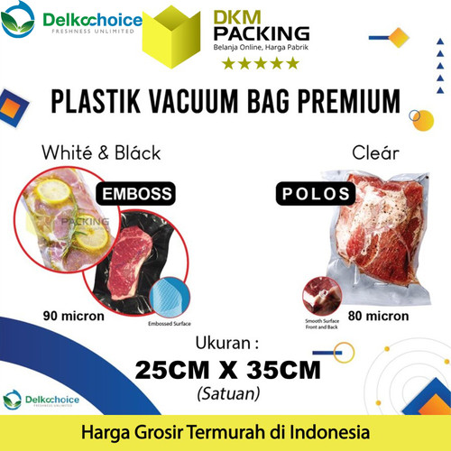 [EZO.9200602] Vacuum Bag Makanan 25x35cm Plastik Vacuum bag POLOS EMBOSS PREMIUM