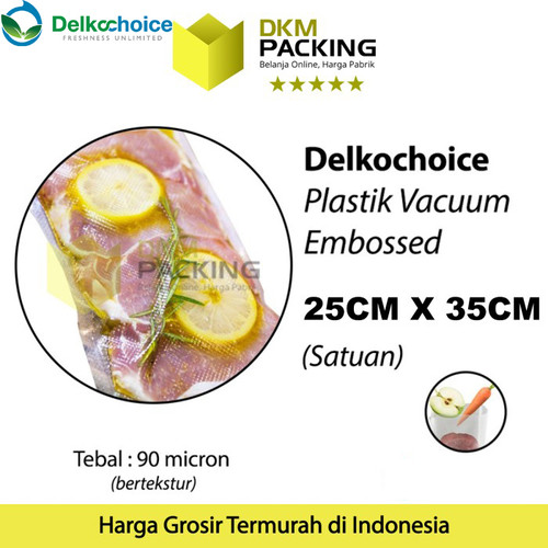 [EZO.9200610] Plastik Vacuum Bag 25x35cm EMBOSS DELKOCHOICE Vacum Vakum Seal Makanan