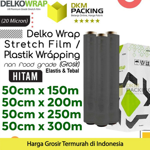 [EZO.9200611] Plastik Wraping Stretch Film 50cm HITAM WRAPPING DELKOWRAP OJOL / DUS