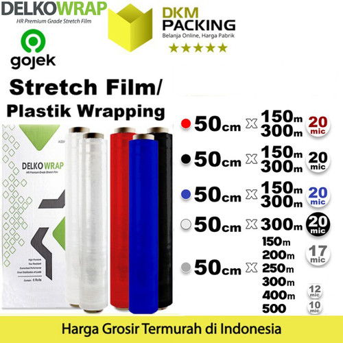 [EZO.9200613] Plastik Stretch Film Wrapping 50cm DELKOWRAP Wraping PREMIUM OJOL DUS