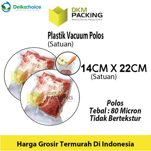 [EZO.9200651] Plastik Vacuum Bag 14x22cm Vakum POLOS DELKOCHOICE Sealer Makanan