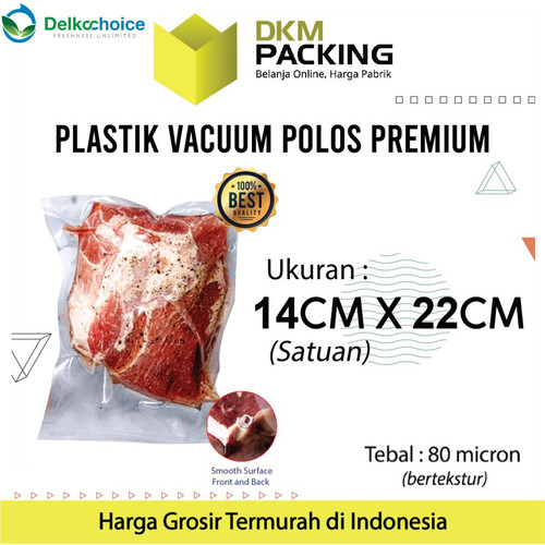 [EZO.9200652] Vacuum Bag Makanan 14x22cm POLOS Plastik Vakum SMOOTH DELKOCHOICE