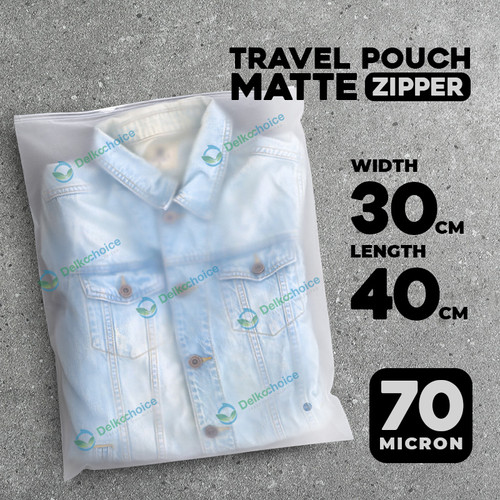 [EZO.9200661] Plastik Traveling Pouch Zipper Matte POLOS Organizer Bag DELKOCHOICE