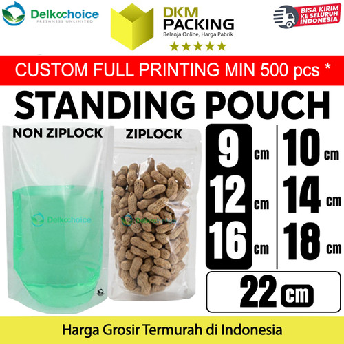 [EZO.9200667] Standing Pouch VARIAN ZIPLOCK & NON ZIPLOCK Plastik Klip DELKOCHOICE