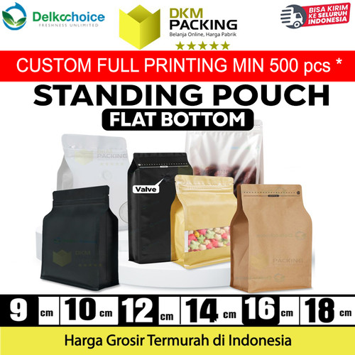 [EZO.9200678] Standing Pouch Variant FLAT BOTTOM Plastik Klip Kemasan DELKOCHOICE