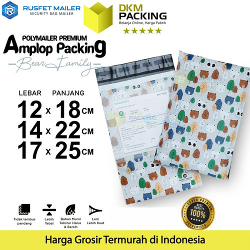 [EZO.9200709] Polymailer BEAR FRIEND Amplop Plastik Packing Polimailer / SATUAN