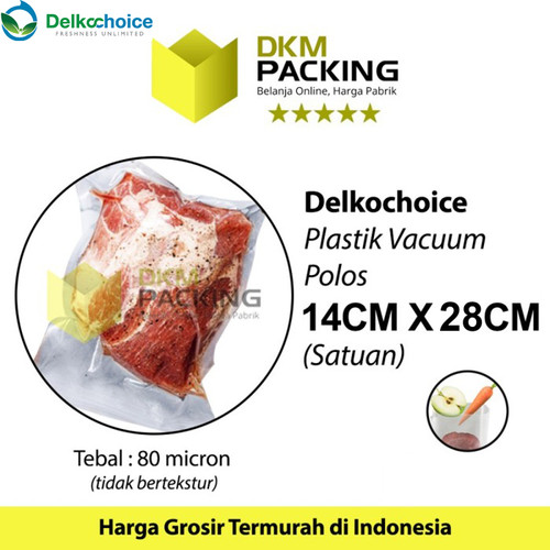 [EZO.9200719] Plastik Vacuum Bag 14x28cm POLOS DELKOCHOICE Vacum Vakum Seal Makanan