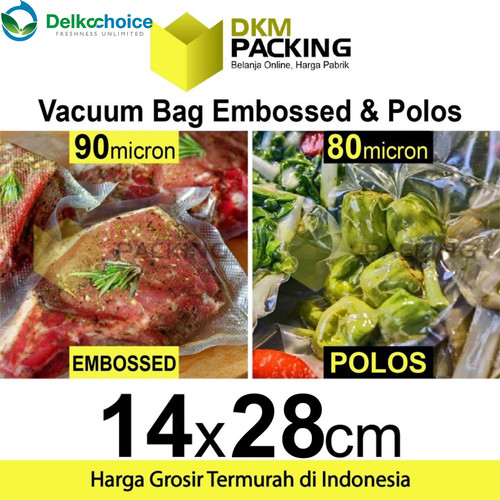 [EZO.9200720] Plastik Vacuum Bag 14x28cm POLOS dan EMBOSS Vacum Vakum Sealer /SATUAN