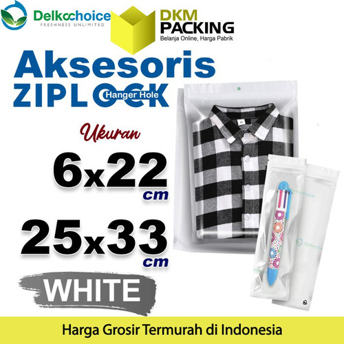 [EZO.9200724] ZIPLOCK BAG AKSESORIS PUTIH Plastik Klip Kemasan DELKOCHOICE / SATUAN