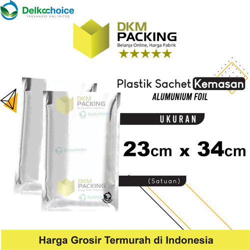 [EZO.9200736] PLASTIK SACHET BAG 23X34CM KEMASAN SASET ALU FULLMETZ FOIL DELKOCHOICE