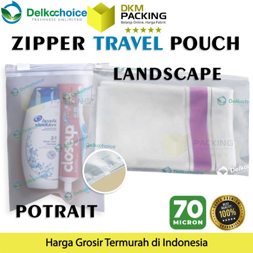 [EZO.9200749] Plastik Traveling Pouch Matte Zipper Storage Organizer Bag PREMIUM