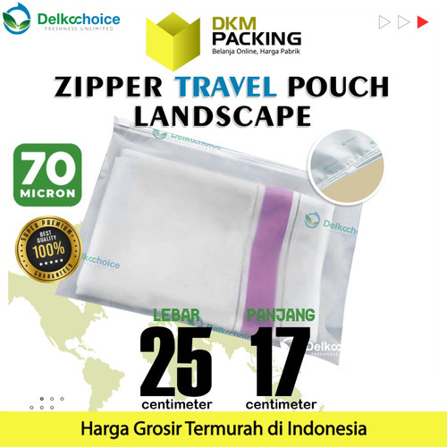 [EZO.9200753] Plastik Traveling Pouch 25x17 Matte Zipper Storage Organizer Bag Polos