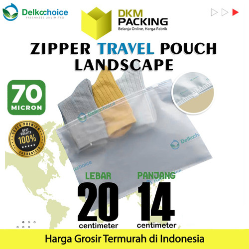 [EZO.9200754] Plastik Traveling Pouch 20x14 Matte Zipper Storage Organizer Bag Polos