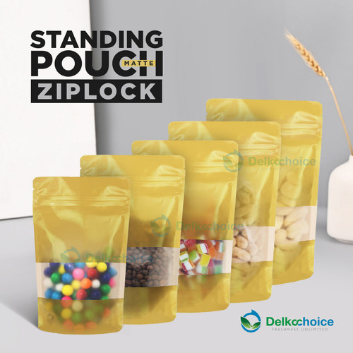 [EZO.9200757] Standing Pouch Varian GOLD Plastik Klip Makanan DELKOCHOICE PREMIUM