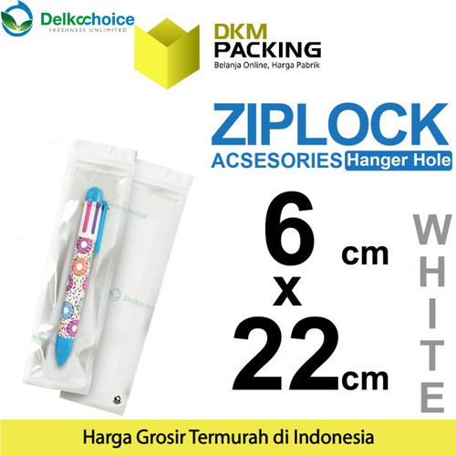 [EZO.9200767] ZIPLOCK BAG AKSESORIS PUTIH 6x22cm Plastik Klip Kemasan DELKOCHOICE