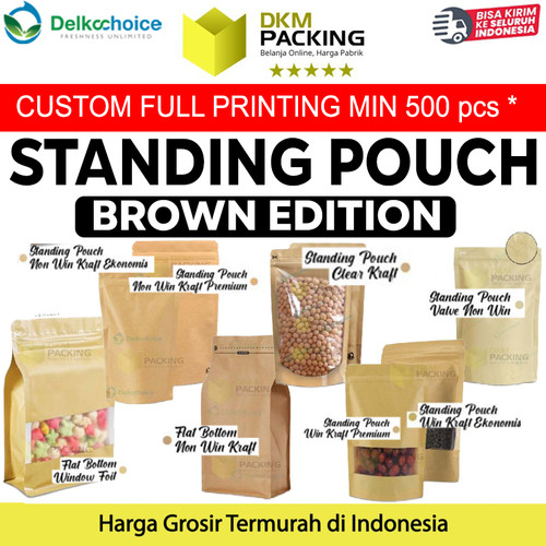 [EZO.9200775] Standing Pouch BROWN VARIAN Plastik Klip Makanan DELKOCHOICE TERMURAH