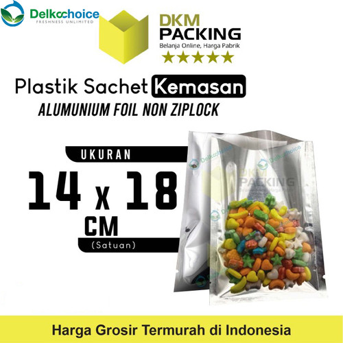 [EZO.9200812] PLASTIK SACHET BAG TRANSMETZ 14X18CM KEMASAN NON ZIPLOCK SASET FOIL