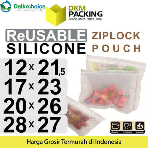 [EZO.9200819] Reusable Ziplock Silicone Silikon Pouch Bag Klip DELKOCHOICE PREMIUM