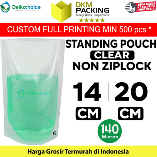 [EZO.9200827] Plastik Standing Pouch Bening 14x20cm NYLON NON ZIPLOCK DELKOCHOICE