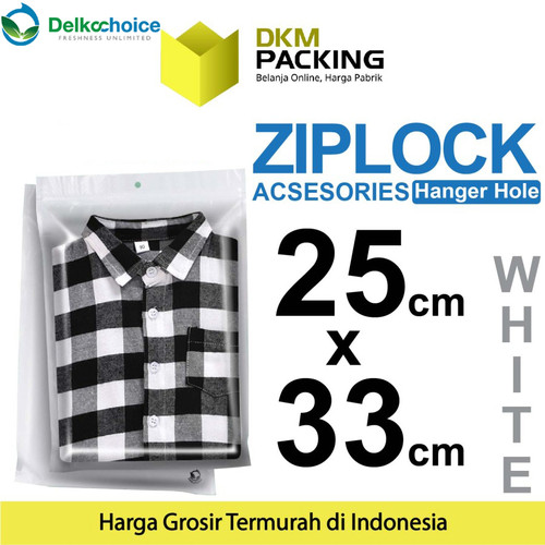[EZO.9200829] ZIPLOCK BAG AKSESORIS WHITE 25x33cm Plastik Klip Kemasan DELKOCHOICE