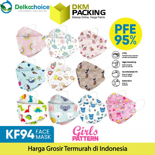 [EZO.9200832] Masker 3D KF94 4PLY DELKOCHOICE Dewasa & Anak PACK isi 10pcs FACE MASK