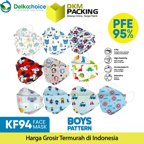 [EZO.9200833] Masker Anak 3D KF94 4PLY DELKOCHOICE KIDS PACK /10pcs FACE MASK
