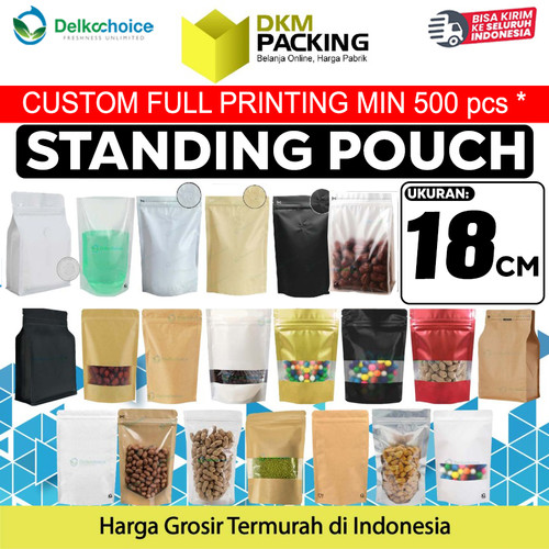 [EZO.9200841] Standing Pouch 18cm XTRA SMALL DELKOCHOICE Plastik Kemasan Makanan