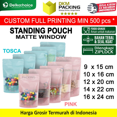 [EZO.9200856] Standing Pouch VARIAN WINDOW DELKOCHOICE Plastik Klip Makanan TERMURAH