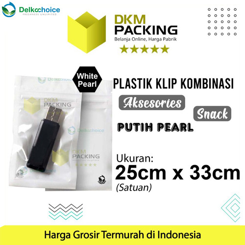 [EZO.9200863] PLASTIK KLIP PUTIH 25x33cm ZIPLOCK BAG KEMASAN AKSESORIS DELKOCHOICE