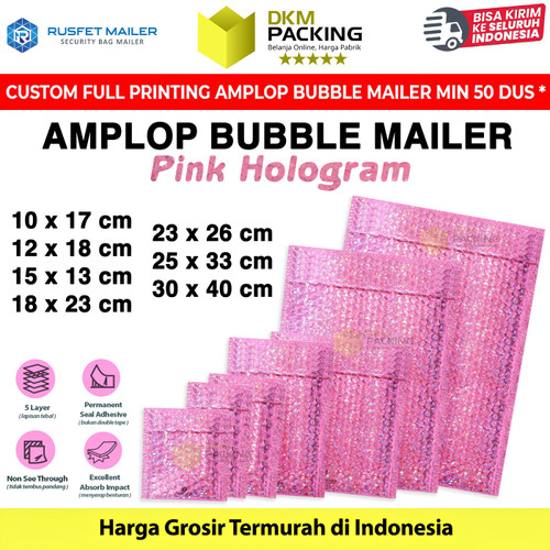 [EZO.9200871] AMPLOP BUBBLE WRAP HOLOGRAM RUSFET BUBBLE BAG MAILER PREMIUM