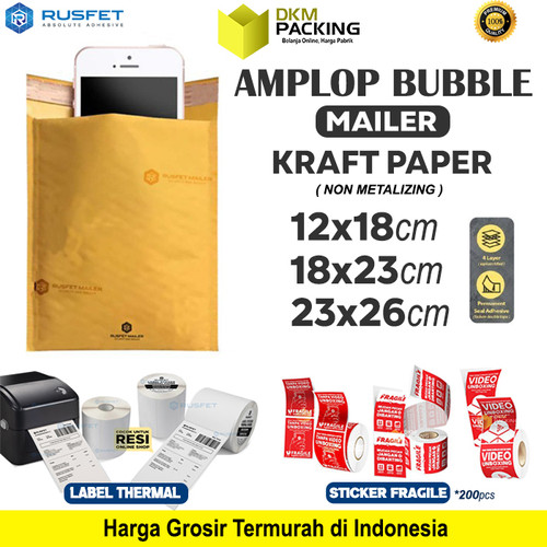 [EZO.9200876] AMPLOP BUBBLE WRAP KRAFT PAPER RUSFET BUBBLE BAG MAILER PREMIUM
