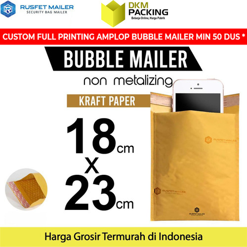 [EZO.9200878] AMPLOP BUBBLE WRAP KRAFT PAPER 18x23cm RUSFET BUBBLE BAG MAILER