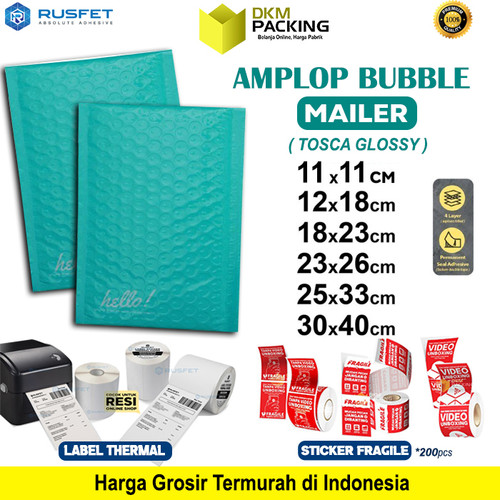 [EZO.9200900] AMPLOP BUBBLE WRAP TOSCA RUSFET BUBBLE BAG MAILER PREMIUM TERMURAH