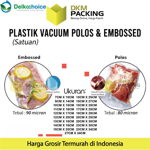 [EZO.9200935] Plastik Vacuum Bag Makanan POLOS EMBOSS Vakum DELKOCHOICE PREMIUM