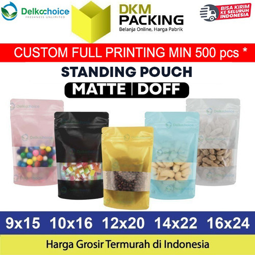 [EZO.9200937] Standing Pouch MATTE WINDOW Plastik Klip Kemasan Makanan DELKOCHOICE