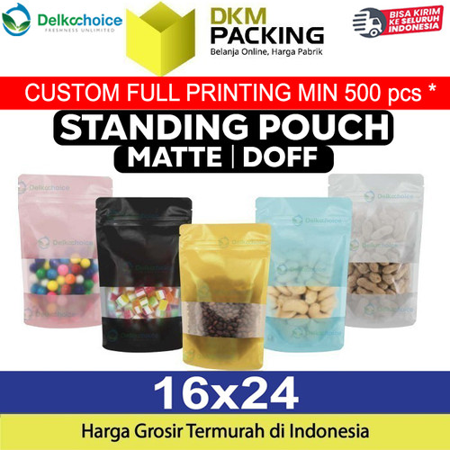 [EZO.9200938] Standing Pouch 16x24cm MATTE WINDOW Plastik Klip Kemasan DELKOCHOICE