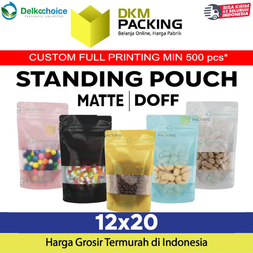 [EZO.9200940] Standing Pouch 12x20cm MATTE WINDOW Plastik Kemasan DELKOCHOICE