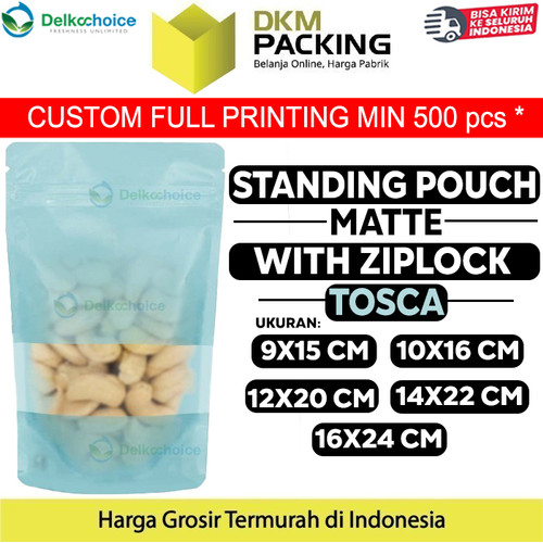 [EZO.9200959] Standing Pouch TOSCA MATTE WINDOW Plastik Kemasan Makanan DELKOCHOICE