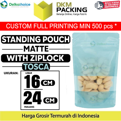 [EZO.9200960] Standing Pouch 16x24cm TOSCA MATTE WINDOW Plastik Kemasan DELKOCHOICE