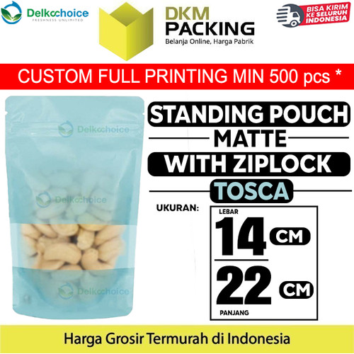 [EZO.9200961] Standing Pouch 14x22cm TOSCA MATTE WINDOW Plastik Kemasan DELKOCHOICE